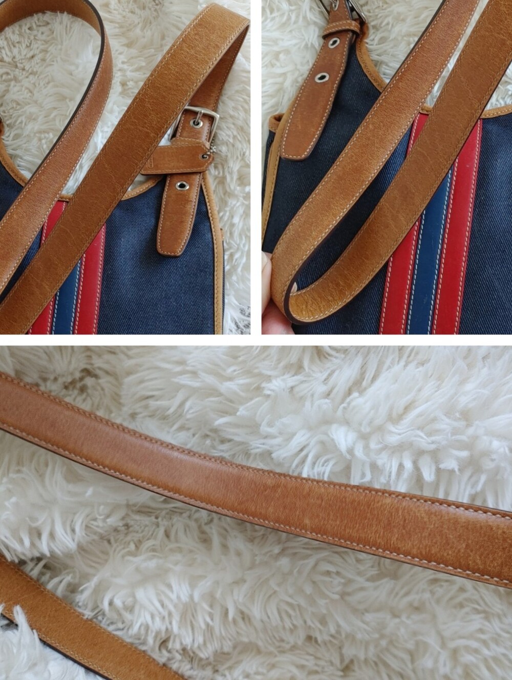 Coach Signature Denim Leather Crossbody Bag - Picture 11 of 16